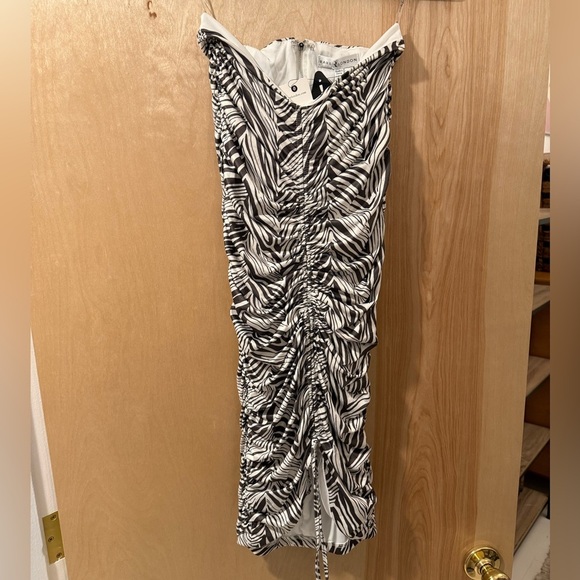 Urban Outfitters Stylish Zebra Print Ruched Column Dress - Picture 1 of 10